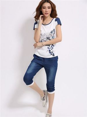 運動衫 休閑套 服裝批發2014新款韓版時尚休閑套裝大碼運動牛仔套裝圖片|運動衫 休閑套 服裝批發2014新款韓版時尚休閑套裝大碼運動牛仔套裝產品圖片由深圳市龍崗區紫藤服裝經營部公司生產提供-